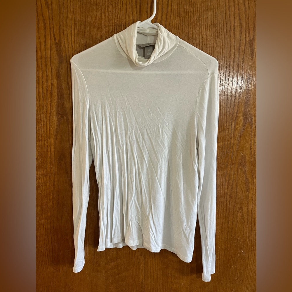 H&M Cream Turtleneck Top